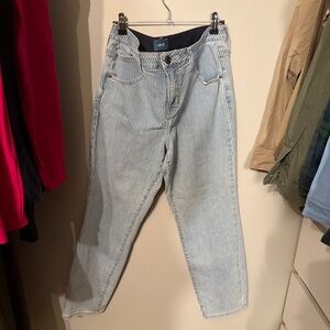 Jag Jeans Light Blue Striped Straight Leg Jeans